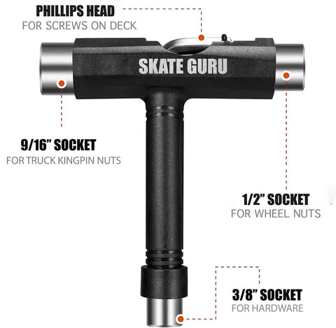 Tool for Outdoor Quad Roller Wheels 4 Pack Red Pulse Lite 62x33mm 78A with various socket sizes and Phillips head