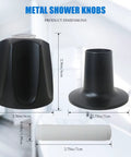 Upgrade Your Bathroom With Hotioga Metal Matte Black Shower Knob 2 Pack Replacement Handles For Verve Tub Faucets Featuring Secure 12 Tooth 9.5mm Stem Fits Perfectly To Give Your Shower A Sleek Modern Look And Total Style Revamp Today. matte black metal shower knob dimensions and 12 tooth stem