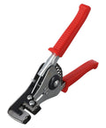 Heavy Duty Automatic Wire Stripper Pliers With Integrated Adjustable Ruler For 0.5 To 4.0mm Cables, alloy steel tool with red rubber grips.