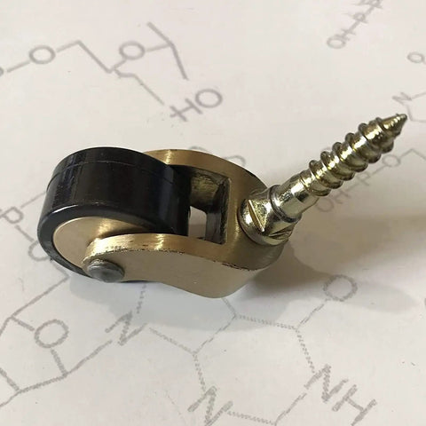 Antique Style Brass Caster Wheels 25mm, Heavy Duty 360 Degree Swivel Casters With Vintage Rubber, Easy Screw In Install, 4 Pcs, 150kg Load Capacity Durable Construction For Long Lasting Use.