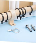 Metal Curtain Rings With Clips Set 10 Pack Heavy Duty Design For Smooth Glide On Curtain Rods displayed with installation hardware