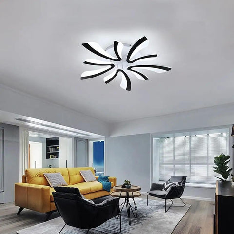 Chandelier Style Modern Ceiling Light Semi Flush Mount With Acrylic Shade Energy Efficient LED Lamp For Living Room Bedroom Dining Hallway Cool White Glow Bright Wide Coverage