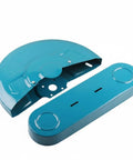 Heavy Duty Steel Cutting Machine Guard With Thickened Belt Plate for metalworkers and shops, shown in steel with blue finish