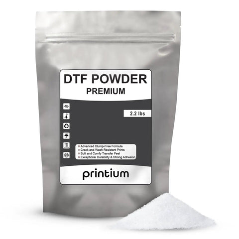 Hot Melt DTF Adhesive Powder For Transfers, Lightweight Fabrics Friendly, Soft Yet Tough Bond, 2.2 Lb Pack in silver bag