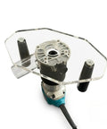 Clear Acrylic Router Base Plate Optimized For Rt0701c And Xtr01z Routers with sturdy design and handles for precise control.