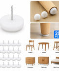 Nail-In Glides For Chairs And Tables 20 Pack With PP Plastic And Metal Pin Choose 15mm 20mm Or 46x14mm White Anti Slip Floor Protectors