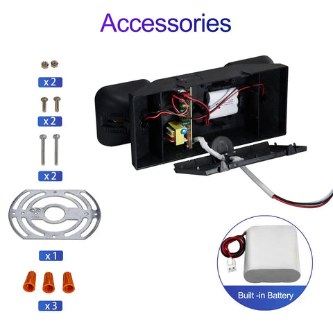 LED Emergency Lights With Battery Backup Four Pack Black Two Head Adjustable Emergency Exit Light Fixtures For Business UL Listed AC 120 277V Hardwired accessories