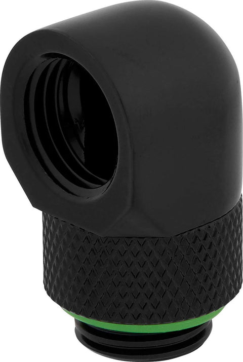 Hydro X 90-degree rotary adapter, black, PC water-cooling fitting