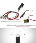 Lit RC Light Strips Kit For 1/8 And 1/10 Scale RC Cars With 8 Lamp Beads 2 White 2 Red 4 Yellow CH3 Control Panel connectors