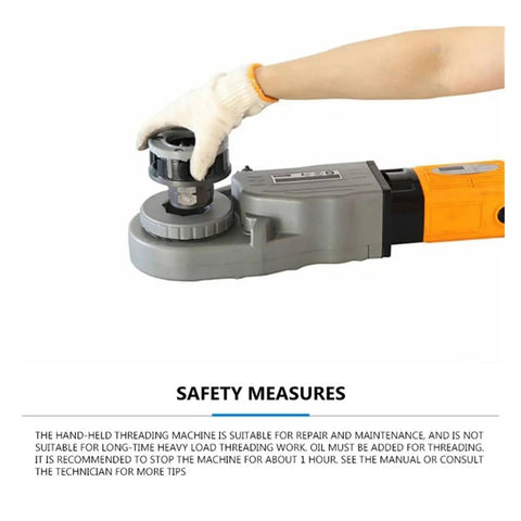 Top Rated 2 Inch Heavy Duty Electric Pipe Threading Machine Cutter Set SQ30-2C being operated with a pipe attachment for threading.
