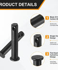 4 Pack M8x40mm Single Hole Clevis Pins Black Finish For Quick Release Heavy Duty Pins For Farm Gear Shop Builds Rigging Furniture Assembly And DIY Projects, A3 steel