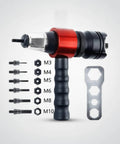 Compact Rivet Nut Tool Kit With Wrench For Mechanics Guys Makes Fastener Install Easy Super Portable And Totally Handy For Any Auto Shop Or Home Project, M3-M10 drill adapter