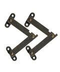 Two Piece Lid Support Hinges For Cabinet Doors, Folding Lift Up Struts, Sturdy Metal Iron Construction, bronze finish, 114x31mm