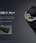 P30i Beast Mode Ultra Long Throw Flashlight Bundle With 2000 Lumens 1093 Yard Beam USB C port close-up and connection details