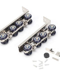 Two Beefy Eight Wheel Door Track Pulley Systems Heavy Duty Sliding Door Hardware With Zinc Alloy and Cold Rolled Steel Easy Install