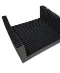 Accordion Cover for CNC Machines, 360mm Wide by 90mm High, shown in extended position