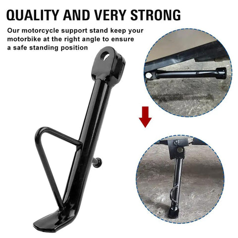 Sixteen Centimeter Universal Motorcycle Kickstand Foot Side Stand Support for ATV Dirt Bikes Off Road Vehicles Scooters and EBike Heavy Duty Iron Construction