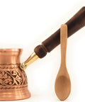 IST Series Thick Solid Copper Engraved Cezve For Stovetop Turkish Greek Arabic Coffee Pot Ibrik Jazve Briki Style