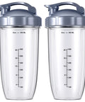 2-Pack 32oz Replacement Cups With Flip-Top To-Go Lids And Gaskets For NutriBullet 600W And 900W High-Speed Blender Series shown