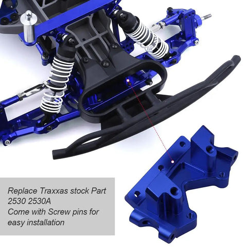 Aluminum Front Bulkhead Upgrade For 1/10 Traxxas Slash 2WD Rustler Stampede Bandit 2530A Navy Blue with Hardware shown