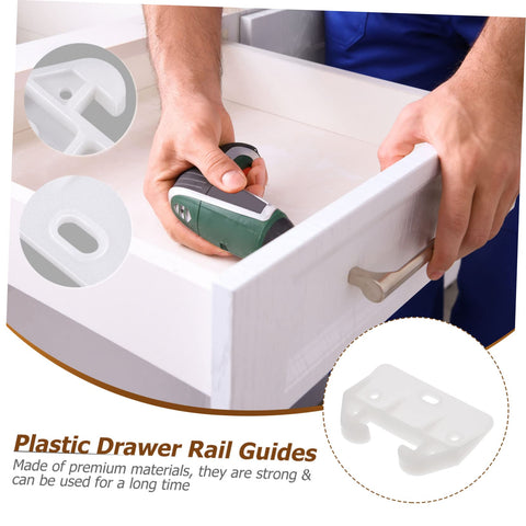 Installation of Plastic Drawer Slide Kit Heavy Duty Rails With Latches For Cabinets And Dressers 12 Piece Replacement Set