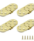 Top Tier 4 Piece Solid Brass Butler Tray Hinges That Flip Smooth And Hold Fast For Folding Tables And Sewing Machine Stands Heavy Duty Rust Resistant Furniture Hardware Kit With Screws arranged with screws.