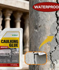Heavy Duty Concrete Crack Filler And Sun Guard Coating For Beat Down Summer Patios That Stays Non Yellowing On Roofs Decks And Balconies While Kicking Oven Dry Heat Away applied to a concrete crack.