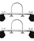 Heavy Duty Mobile Pulley Brackets With 360 Degree Swivel Casters For Oil Filled Radiators And Electric Heaters 2 Pack Carbon Steel U Shaped Hook Caster Wheels For Easy Mobility Black, front view