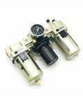 One Half Inch Port Air Prep FRL Combo Unit with filter regulator lubricator for industrial machinery and pneumatic systems.