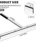 Diagram showing 15.25 Inch Sheet Metal Hand Hemmer Built Tough Alloy Steel Hand Seamer With 1 Inch Fold Depth and Comfort PVC Grip.