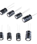 All In One Pro Grade 240Pcs 24 Kinds Electrolytic Capacitors Kit With 0.1uF To 1000uF Range In 10V 16V 25V 50V Aluminum Radial Capacitors