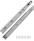 Heavy Duty Ball Bearing Side Mount Drawer Slides In Steel With Perma Brite Zinc Finish Sixteen Inch Length with screws