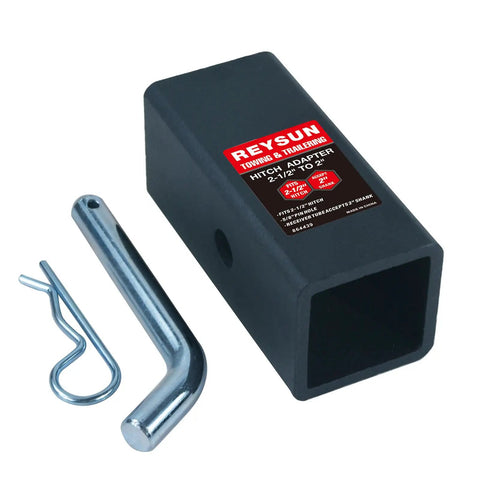 Trailer Hitch Reducer Sleeve From 2-1/2 Inch To 2 Inch Receiver, Heavy Duty Steel Adapter With Pin And Clip, 3500Lbs Capacity