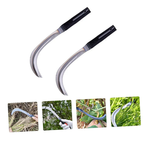 Two portable reaping hooks for weeding and harvesting lightweight durable gardening tool with sharp edge ergonomic one handed grip easy carry
