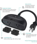 Outdoor Smart Plug 2 Pack With Independent Dual Outlets IP64 Weatherproof 15A Per Outlet Long WiFi Range Works With Alexa Google Home IFTTT No Hub Required ETL Certified shown with features.