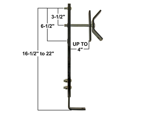 Dimensions of In-Bed Spare Tire Carrier for Trucks - Hitch Mounted Tire Bracket, Universal Fit, Black Powder Coat, Lockable Design