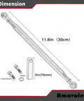 Beefy Pro Grade Billet Aluminum Gear Shift Linkage For Touring Motorcycles 1987-2021 Compatible With Softail Dyna Electra Glide Road Glide Street Glide Road King Trike Fatboy Wide Glide Black 11.8in dimension drawing