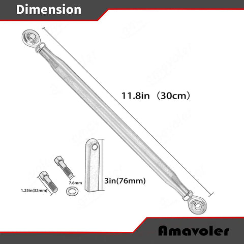 Beefy Pro Grade Billet Aluminum Gear Shift Linkage For Touring Motorcycles 1987-2021 Compatible With Softail Dyna Electra Glide Road Glide Street Glide Road King Trike Fatboy Wide Glide Black 11.8in dimension drawing
