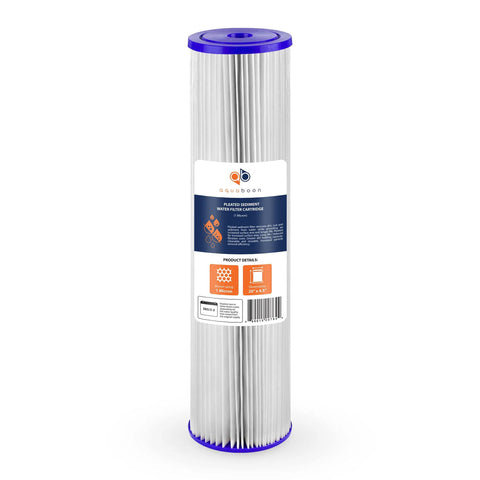 1 Micron Whole House Pleated Sediment Water Filter Cartridge Twenty By Four And A Half Inch Replacement Compatible With ECP5 20BB SPC 45 1005