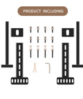Built Rock Solid Headboard Brackets For Metal Bed Frames Adjustable Universal Extensions Matte Black kit with brackets and screws.