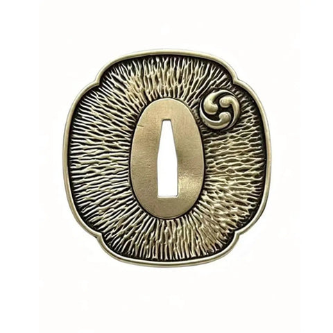 Decorative brass tsuba from Brass Katana Guard Tsuba Fuchi Kashira Menuki Set Sword Fittings For Samurai Swords Hand Guard Hardware