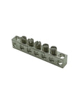 Heavy Duty Aluminum 6061 Ground Bar Kit With Five Terminal Positions And Self Tapping Dovetail Screws, Two Piece Set for 4 AWG Wire.