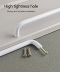 Bright White 3.8 Inch Cabinet Pulls 5 Pack Aluminum Alloy Drawer Handles shown with screws