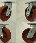 Premium Swivel Casters Kingpinless With Ductile Steel Wheels, 6 By 2 Inch Heavy Duty Rockers for smooth movement.