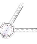 12 Inch Transparent Goniometer For Physical Therapy And Joint Range Of Motion Measuring Protractor Ruler 360 Degree Angle Gauge
