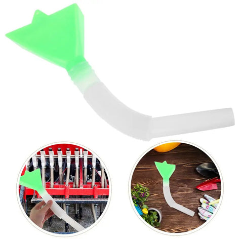 Seed Planter Tube Replacement Part Plastic Seed Distribution Tube For Corn Easy Install Replacement shown in use and alone