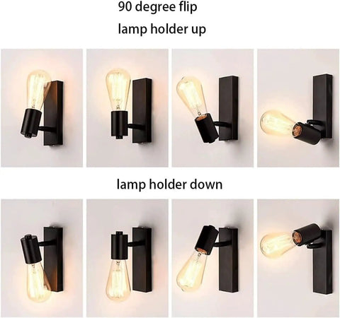 UBNMIUBV Vintage Metal Wall Sconces - Farmhouse, Cordless Wall Mounted Reading Lamp Light Fixtures with adjustable lamp holder.