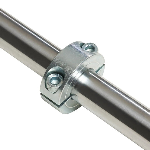Heavy Duty 304 Stainless Steel Split Shaft Collar With H7 Bore 7/8 Inch Outer Diameter 1-5/8 Inch Thickness 1/2 Inch Linear Rail Stop Collar For Precise Shaft Positioning In Industrial Machines, clamped on shaft