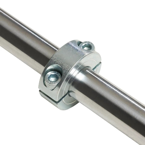 Four Pack Three Quarter Inch Bore 304 Stainless Steel Double Split Clamp On Shaft Collar With One And A Half Inch Outer Diameter And Half Inch Width Stop Collar For CNC Machines And Linear Rails Pro Grade