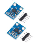 ADXL335 3 Axis Accelerometer Sensor Module GY-61 With Analog Output 3V-5V Two Pack for tilt detection, blue PCB with pins